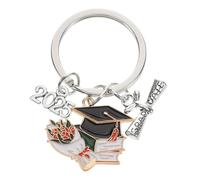 JEWEDECO 2025 Graduation Season Bachelor's Cap Keychain Stainless Steel Jewelry Class Charm Personal Present