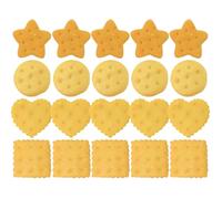 JEWEDECO 20pcs Artificial Cookie Models Real Touch Feeling, Plastic and Resin Material, Creative Photo Props for Bakery and Kindergarten Cognitive Learning