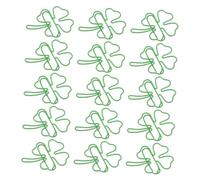 JEWEDECO 20pcs Cute Paper Clips Shamrock Shaped Bookmark Clips for Irish Festival Adorable Greenery Decoration for Office and Home