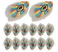 JEWEDECO 20pcs Peacock Embroidery Patches with Intricate Design, Easy to Use Embroidery Thread Appliques for Fashion Accessories and Holiday Decorations, for DIY Clothing and Stage Costumes