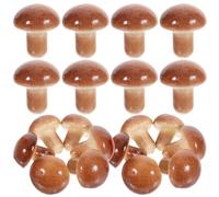 JEWEDECO 20pcs Simulation Mushroom Model Multi-function Mushroom Decor Mini Model Simple Realistic Design Easy to Clean Photo Prop for Home Decor Bright Colors Light Brown Foam