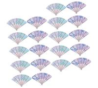 JEWEDECO 20pcs Vintage Wooden Fan Charms for DIY Hairpin Accessories Charming Jewelry Pendants for Crafts Hair Ornaments Lake Blue Butterfly Lily Flower Designs