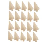 JEWEDECO 20pcs Wooden Christmas Tree Decorations DIY Craft Set, Unfinished Khaki Wood Trees Ready for Trimming, Easy to Use for Painting and Games, for Community and Student Projects