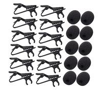 JEWEDECO 24pcs Microphone Filter Sponge Covers and Clothing Clip for Office Microphone Supplies
