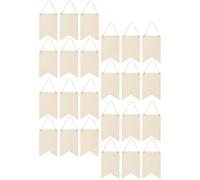 JEWEDECO 24pcs Wood Blank Hanging Tags Unique Birthday Pendants Can Be Written Or Painted on Beige Party Craft Decorations for Arts Crafts and Festival Or Holidays Party Decoration
