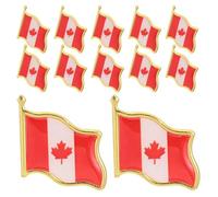 JEWEDECO 25pcs Red Iron Canada Flag Brooch Pins Strong Fix and Decorate Scarf Function, Chic and Lovely Style, for Men Lapel Pin Or Souvenir Use