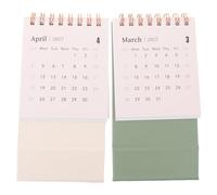 JEWEDECO 2pcs 2027 Mini Monthly Desk Calendar with Twin-wire Binding, Compact and Portable Paper Planner for Student Tables and Work, Small Stand up Desktop Calendar in Green and Pink