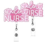 JEWEDECO 2Pcs Acrylic Retractable Badge Holder Reel with Clip for Nursing Accessories Easy Identification and Practical Name Tag Holders in Hospital and Clinical Use
