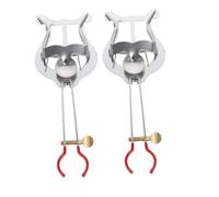JEWEDECO 2pcs Adjustable Angle Trumpet Lyre Metal Marching Band Music Holder Clip for Trumpet Clarinet Trombone Sheet Music Stands Wind Resistant Portable Page Stand