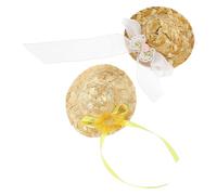 JEWEDECO 2pcs Adjustable Decorative Hen Hats for Pet Chickens and Hens, Cloth Material with Elastic Chin Strap, for Daily Wearing and Party Supplies, Assorted Color Silly Chicken Hats