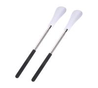 JEWEDECO 2Pcs Adjustable Metal Shoe Horns Extra Long Retractable Stainless Steel Shoehorn for Easy Use with Boots and Shoes Ergonomic Design to Reduce Bending