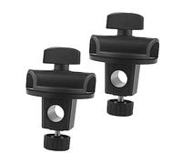 JEWEDECO 2pcs Adjustable Microphone Cross Bar Adapter Clips with Buckles, 15 to 19mm Rack Support, Compatible with Tripod Mic Stands for Mounted Microphone and Live Streaming Equipment