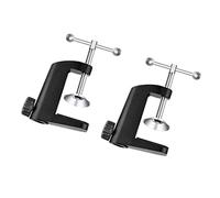 JEWEDECO 2pcs Aluminum Alloy Desk Clip C-type Holder Base Microphone Bracket Table Lamp Fixed Clip Metal Clamp for Desk Use