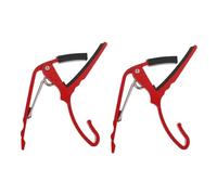 JEWEDECO 2pcs Aluminum Alloy Guitar Capo Durable Tune Adapter for Acoustic and Electric Guitars Stylish Red Design for Musicians