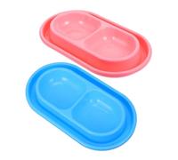 JEWEDECO 2pcs Ant Ant Double Pet Bowls with Water Moat Non Slip Cat Food Holder and Water Tray for Kittens and Small Dogs Stylish Compact Feeding Dishes for Indoor and Outdoor Use