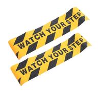 JEWEDECO 2pcs Anti-slip Warning Tape Watch Your Step Print, Adhesive Caution Sign for Wet Floor, Stairs and Walkways, 15cm x 60cm, Black and Yellow Safety Decals for Home and Workplace
