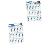 JEWEDECO 2pcs Bass Recorder Chord Chart for Beginners Flute Finger Guide Coated Design Essential Resource for Musicians
