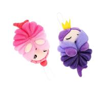 JEWEDECO 2pcs Bath Balls with Exfoliating Texture and Cartoon Elements Design, Pe Material Shower Scrubber for Body, Portable Bath Ball Suitable for Household Bathing Accessories