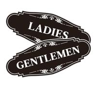 JEWEDECO 2pcs Bathroom Restroom Sign Sticker for Door with Gender Identification, Black Adhesive Waterproof Material, Easy Application, Modern Sl esign Suitable for Offices and Public