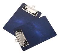 JEWEDECO 2pcs Blue Lightweight Clipboard Set with Plastic and Metal Material, Easy to Carry Document Storage Clipboards for Conference Rooms and Homes