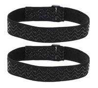 JEWEDECO 2pcs Boot Straps Elastic Band with Hook and Loop Fastener Snug Fit Secure Fit Black Adjustable Over-the-knee Boots Strap for Fall-off Prevention