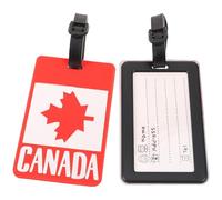 JEWEDECO 2pcs Canada Flag Luggage Tags Set, 3D Travel Suitcase Hanging Name Tags, Sturdy Identification Labels for Checked Bags and Travel Gear