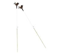 JEWEDECO 2pcs Cat Teaser Stick with Bell Feather Toys for Kitten and Cat Interactive Play Lightweight Steel Wire Material for Relieving Cat's Stress and Mood