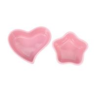 JEWEDECO 2pcs Ceramic Hamster Food Bowl for Small Pets, Easy to Wash and Not Easy to Fall, round Shape with Unique Design, Practical and Lovely Pink Bowls for Hamster Feeding