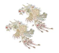 JEWEDECO 2Pcs Chinese Style Peacock Embroidered Bird Animal Patches DIY Applique for Clothing Jackets Bags Easy Sew Embroidery Craft Accessories Charming Textile Decoration