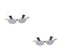 JEWEDECO 2pcs Cow Glasses Big Eyes Fashion Accessories Lightweight Frame Cow Costumes Cosplay Props Men Women Glasses Accessories