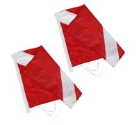 JEWEDECO 2pcs Dive Warning Flags with Cord Ties Double Stitched Red and White Polyester Diving Flags for Scuba Dive and Ocean Trips for Boats