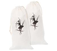 JEWEDECO 2pcs Drawstring Ballet Shoe Bags Cloth Travel Storage Bags for Dance Classes and Ballet Accessories Organiser Portable and Lightweight Dance Shoe Carrier