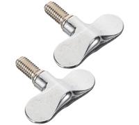 JEWEDECO 2pcs Drum Wing Screw Wing Nut Metal Silver for Drum Set Cymbal Stand, Lightweight Portable Compact Percussion Instrument Tool