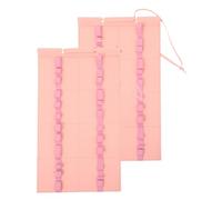 JEWEDECO 2pcs Drumstick Organizer Bag, Foldable Felt Hanging Storage Pouch, Pink, Quick Access, Holds to 12 Belts, for Drumsticks, Home Practice