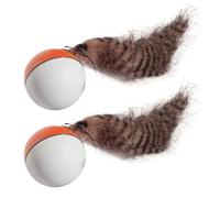 JEWEDECO 2pcs Electric Rolling Ball Mouse for Dogs and Beavers, Lightweight Plastic Funny for Leisure Time Play, Assorted Colours Random Color