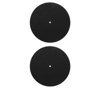 JEWEDECO 2pcs Felt Turntable Mat Vinyl Protective Pad 7.86x7.86x0.12in Disc Protective Pad Reduces Vibration and Scratching for Home Using Record Players Supplies