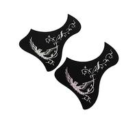 JEWEDECO 2pcs Guitar Pickguard Sticker Protective Plate Decal for Acoustic Guitar Bird and Silver