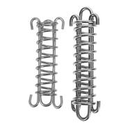 JEWEDECO 2pcs Heavy Duty Stainless Steel Dog Leashes with Spring Shock Absorber and Explosionproof Design, Wear-resistant Bungee Leash for Large Dogs Running and Outdoor Activities
