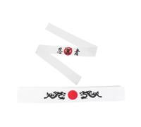 JEWEDECO 2pcs Japanese Karate Headband Japanese Sushi Chef Headband Traditional Style Polyester Multi-functional Use Not Easy to Deform for Ninjas and Chefs during Karate Training