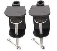 JEWEDECO 2pcs Metal Desk Lamp Microphone Stand Heavy Duty C Shaped Retaining Clips for Multi-function Table Clamp Adjustable Desk Clamp for Home Office Use