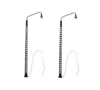 JEWEDECO 2pcs Mini Train Light Model Oo Scale 1:87 Railroad Lamp Post Simulation Signal Light Model for Sand Table Decoration Black