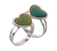 JEWEDECO 2Pcs Mood Temperature Ring Changing Jewelry for Unisex Chic Design Reflects Mood with Temperature Variation Safe Durable Material