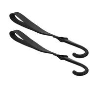 JEWEDECO 2pcs Motorcycle Helmet Strap with Hooks for Handlebar Accessories, Black Pp Material, Prevents Items from Falling, Versatile Storage for Motorbike Use on The Road
