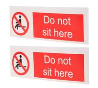 JEWEDECO 2pcs No Sitting Warning Stickers Self Adhesive Pvc Signs 150x50mm for Office and School Use Versatile Function and Optimal Size