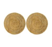 JEWEDECO 2pcs Non-slip Coasters Tea Pot Pads round Loofah Decorative Coaster with Anti-scalding Surface Shape for Housewarming
