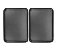 JEWEDECO 2pcs Nonstick Baking Tray Set Rectangular Carbon Steel Kitchen Baking Pan for Conditioning Food and Cakes Easy to Clean Smooth Surface Suitable for Home and Restaurant Kitchen