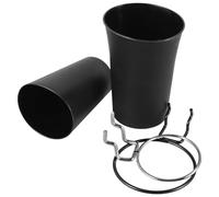 JEWEDECO 2pcs Pegboard Storage Cup Pegboard Accessory Set Black Metal Abs Multi-Function Hanging Cup Bracket Hooks Strong Support Convenient Hardware Organizer for Workspace Tool Wall