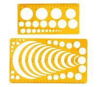 JEWEDECO 2pcs Plastic Draft Rulers for Engineering Drawing and Artistic Design, Geometric Measuring Template Tools with Metric Scale for Precise Drawing and Design