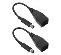 JEWEDECO 2pcs Power Adapter Cable Power Transfer Cable Lightweight Plug and Play Pvc Extension Cord for Game Console Repair Black