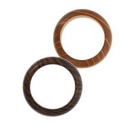 JEWEDECO 2Pcs Retro Wooden Finger Rings Creative Craft Jewelry Durable Comfortable Decoration Unique Vintage Style Accessories for All Occasions